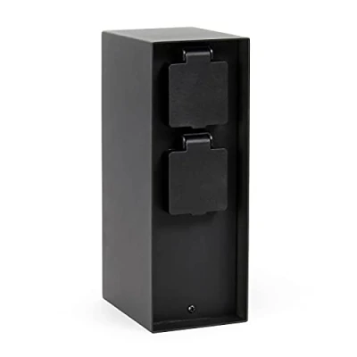 Image de WilTec 4 Multiprise de Jardin Usage extérieur Forme carrée Voies Acier Fin 230V Borne Indice IP44