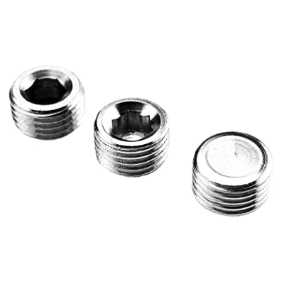 Image de eMagTech Bouchon d&#039;obturation BSP 6,35 mm à filetage interne hexagonal pour interrupteur de compresseur d&#039;air