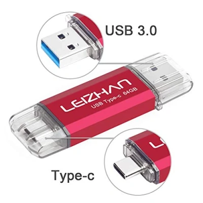 Image de leizhan Clé USB Type C 64 Go,Flash Drive 3.0 OTG pour Huawei Samsung Smartphone Android de Rouge