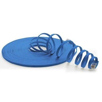 Image de 2m Câble plat CAT6 Ethernet bleu 1 piece 10/100/1000 Mo/s Réseau RJ45 ruban mince de Patch ribbon LAN