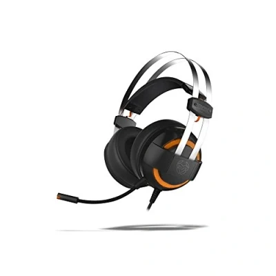 Image de KROM Gaming Headphones KODE NXKROMKDE Casque avec microphone, son surround 7.1, haut parleurs 50 mm, bandeau réglable, micro flexible, USB, compatible PS4, PS5 et PC, noir