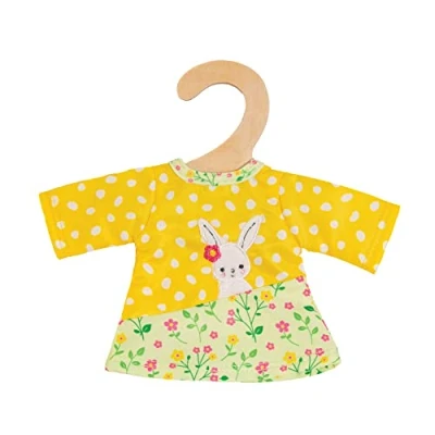 Image de Heless 9355 Vêtements Design Bunny Lou, Robe Tunique avec Application Lapin et Motif Fleuri pour poupées Animaux en Peluche de Taille 20 25 cm, 9355, Multicolore