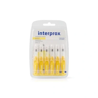 Image de INTERPROX Mini 1.4 Brossettes Interdentaires Fibres en Tynex Jaune Blister de 6 unités