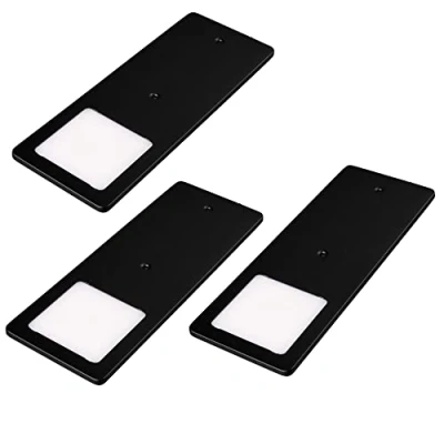 Image de kalb LED sous Le comptoir Noir 5W Lampe de Cuisine très Plat Spot encastrable, sélection:3 Set Blanc Chaud