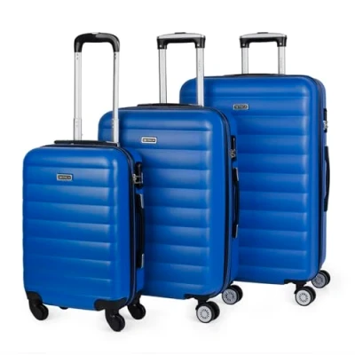 Image de ITACA Valises. Lot de Valise Rigides 4 roulettes Grande Taille, soute Avion, Bagages pour Voyages.Ensemble Voyage. Verrouillage à Combinaison 71200, Bleu