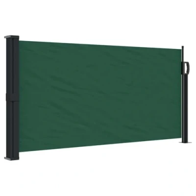 Image de vidaXL Auvent latéral rétractable vert foncé 100x500 cm, écran d’intimité de jardin, brise vue balcon, d&#039;extérieur, d&#039;extérieur