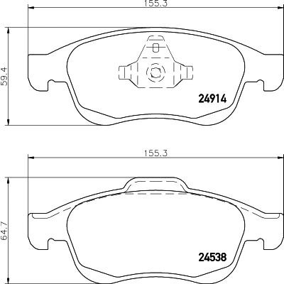 Image de HELLA 8DB 355 014 791 Jeu de plaquettes frein non préparé pour indicateur d&#039;usure RENAULT: MEGANE 3 Coupe, SCENIC 3, DACIA: Duster SUV