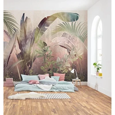 Image de Komar Papier peint photo non tissé Motif forêt tropicale Mist Dimensions 350 x 250 cm Largeur 50 pour chambre de mouton, salon