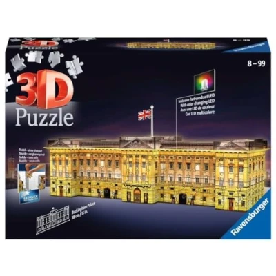 Image de Ravensburger Puzzle 3D Building Buckingham Palace illuminé A partir de 8 ans 216 pièces numérotées à assembler sans colle Accessoires finition inclus 12529