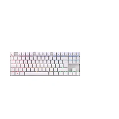 Image de CHERRY MX 8.2 TKL Wireless, clavier mécanique de gaming sans fil pavé numérique, Disposition allemande (QWERTZ), rétro éclairage RGB, Mallette métallique, BROWN Switches, Blanc