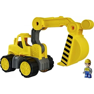 Image de Big Spielwarenfabrik Excavator Bagger Excavatrice Power Worker + Figurine, 800054835, Jaune