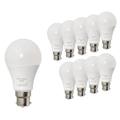 Image de LUTECE Lot de 10 ampoules LED 11,1W (équiv. 75W) B22 1055lm 4000K
