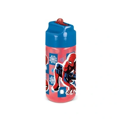 Image de p:os 35682 Gourde Spiderman pour Enfants avec Paille intégrée, récipient d&#039;une contenance d&#039;environ 430 ML, idéal Les Boissons Froides,