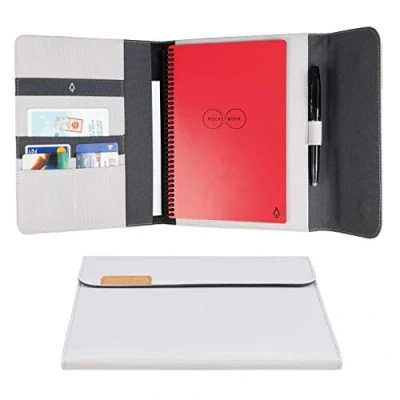 Image de Rocketbook Capsule 2.0 Folio Cover pour Core, Panda et Fusion 100% Recyclable, avec Porte Stylo, Fermoir Magnétique Rangement Intérieur Gris, Format Exécutif A5 15 cm x 22,4
