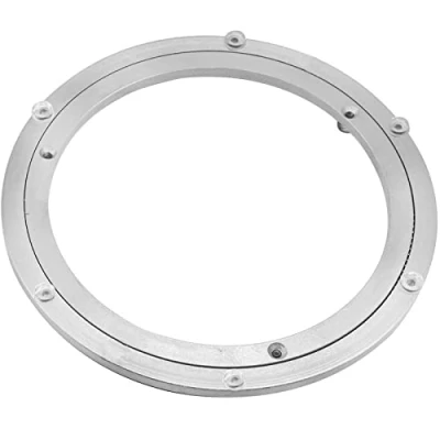 Image de Besimple plateau tournant en alliage d&#039;aluminium, robuste Lazy Susan, à roulement rotatif, table de salle manger ronde lisse (45,7 cm) Argenté
