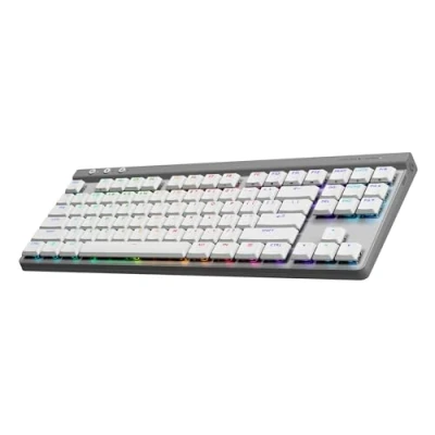 Image de Logitech G G515 Lightspeed TKL profilé Clavier Gaming sans Fil, LIGHTSYNC RVB, Profil Ultra Plat pavé numérique, Touches en PBT, Contacts mécaniques tactiles, Français AZERTY Blanc