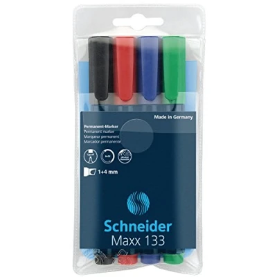 Image de Schneider Maxx 133 Marqueur permanent Bleu Foncé Pochette de 4