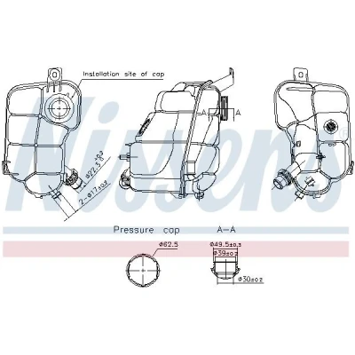 Image de NISSENS 996337 Vase d&#039;Expansion 1,2 avec cache FORD: S Max Mk1, MONDEO 4, 4 Stufenheck