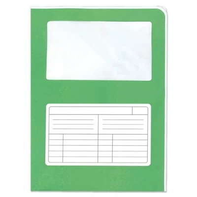 Image de Blasetti Porte documents avec fenêtre Sintex chrome vert jade classeur de pour bureau, format A4, lot 50 pièces, papier usomain 120 g, ouvert sur deux côtés