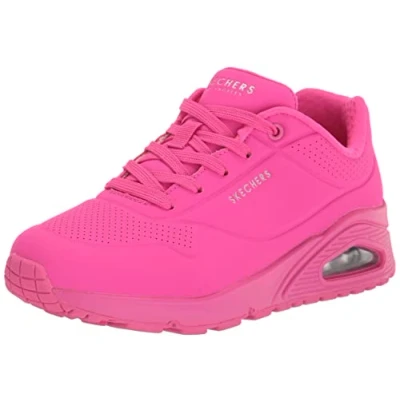 Image de Skechers Wide Fit UNO Baskets basses, Femme, Taille: 35, Hot pink durabuck Polyuréthane