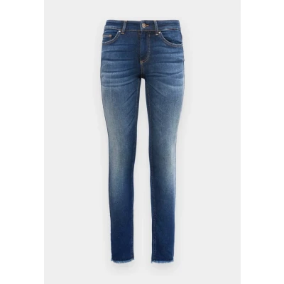 Image de ONLY Onlblush Mid SK Ankle RW DNM Dot245 Noos Jeans, Bleu foncé Denim, S / 32L Femme