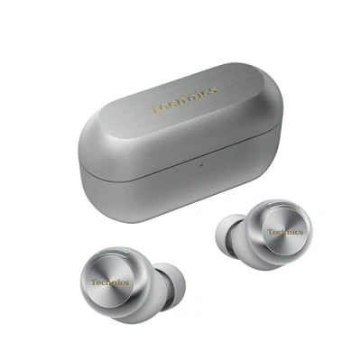 Image de Technics EAH AZ100E S Écouteurs sans Fil avec Réducteur de Bruit, Bluetooth Multipoint, Voice Focus AI, Intra Auriculaire Confortable, Argent