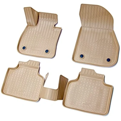 Image de Recambo Tapis de sol en caoutchouc 3D compatible Avec BMW Série 2 Active Tourer F45 à partir 2014 &gt; voiture Ajustement parfait bordure Beige