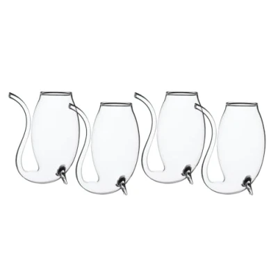 Image de verres à dégustation de Porto BarCraft, ensemble 4 gobelets Porto, cognac soufflés la bouche, capacité 90 ml, dimensions 16 x 13 cm, 1