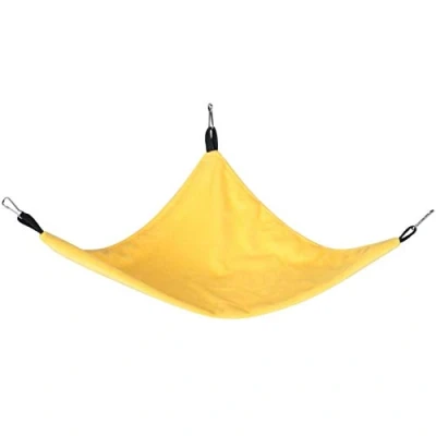 Image de Pssopp Petit Hamac pour Animaux de Compagnie Triangle Cendrier Accessoires Hamster Écureuil Planeur Sucre Souris Cochon d&#039;Inde Rats Oiseaux(Jaune)