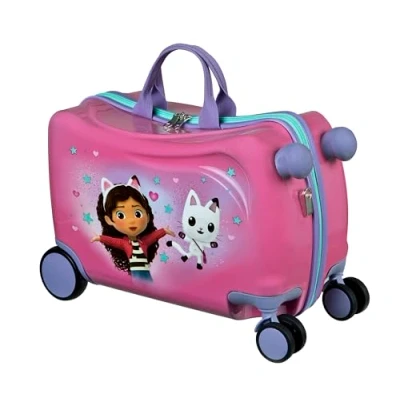 Image de Undercover Gabby&#039;s Dollhouse Ride on Trolley Bagage pour Enfant à Monter sur Le siège supporte jusqu&#039;à 50 kg avec poignées Pratiques Valise de Voyage Stable