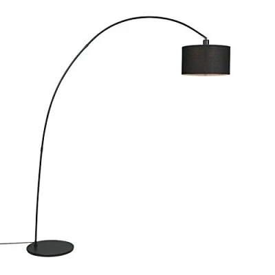Image de Qazqa vinossa Lampe arquée 1 lumière H 1800 mm Noir Moderne éclairage intérieur Salon