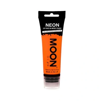 Image de Moon Glow Supersize Neon UV Peinture visage et corps avec applicateur éponge, Orange foncé, 75 ml