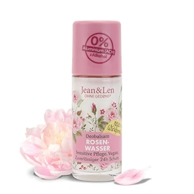 Image de Jean &amp; Len Déodorant Eau De rose, Offre Jusqu’à 24 h Protection Naturelle, Soin Pour Peaux Sensibles, Idéal Aussi Après Le Rasage, Sans Aluminium Ni Alcool, Végan, 50 ml