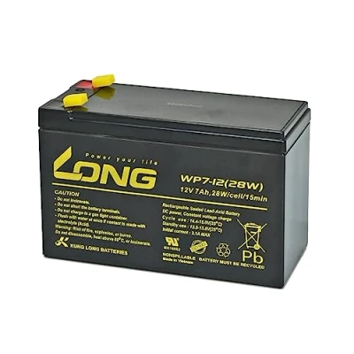 Image de Kung Long WP7 12 Batterie au plomb sans entretien 28 W avec connecteur Faston 6,3 mm V/7 Ah