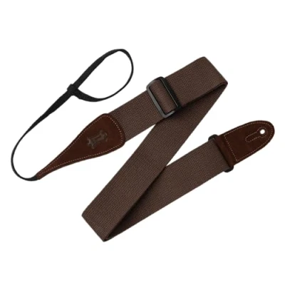 Image de Levy&#039;s MC8A BRN Sangle de Guitare Cotton Colour Suede Headstock Loop 2&quot; Burgundy