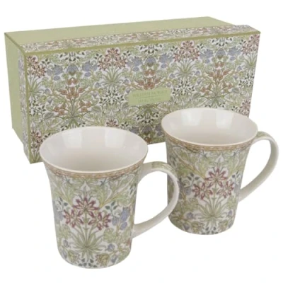 Image de Lesser &amp; Pavey Lot de 2 tasses en porcelaine Motif jacinthe William Morris dans une boîte présentation