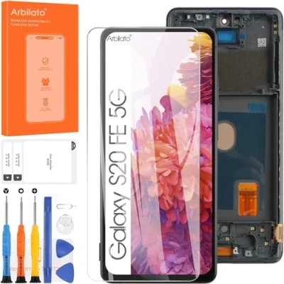 Image de Arbilato Écran OLED pour Samsung Galaxy S20 FE 2022 de Remplacement 5G LCD SM G781B,SM G781U Tactile Digitizer Assemblée Pièces réparation avec Cadre…
