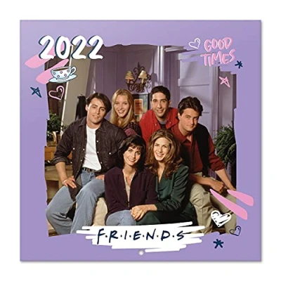 Image de Grupo Erik Calendrier 2022 Friends 12 Mois Mural, De Janvier à Décembre 30 x 60 cm, 6 langues, 1 Poster Inclus, Certifié FSC