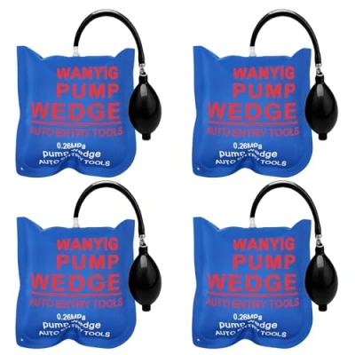 Image de WANYI 4 Pièces Pump Wedge Air Outil Alignement Pompe à Coussin gonflable Alignment Tool Inflable Shim Coussiné Puissant Outils main pour Installation des Portes, Fenêtres Vert
