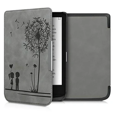 Image de kwmobileÉtui Compatible avec Pocketbook Touch Lux 4/5/Touch HD 3/Color (2020)/ Vivlio 5 Coque Étui à Rabat magnétique tabletteeReader Similicuir Gris