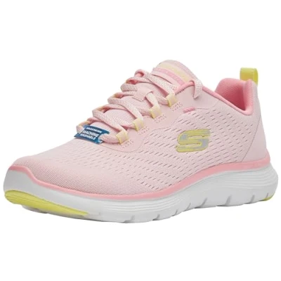 Image de Skechers Femme Flex Appeal 5.0 Appel, Bordure Jaune en Maille Rose, 40 EU
