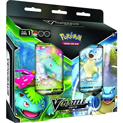 Image de Pokeman Florizarre V &amp; Tortank Deck de Combat Jeu Cartes à partir 6 Ans 2 Joueurs 10 Minutes Temps ou Plus