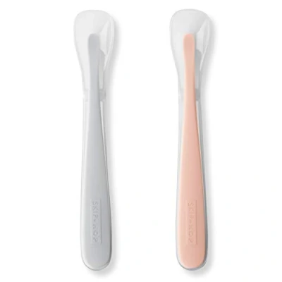 Image de Skip Hop 2 Pack Easy Feed Spoons Grey and Soft Coral, of