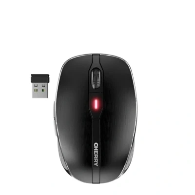 Image de CHERRY MW 8C ADVANCED, Souris sans fil, Connexion Bluetooth ou radio 2,4 GHz, capteur précis avec résolution réglable sur 4 niveaux, Rechargeable, Noir