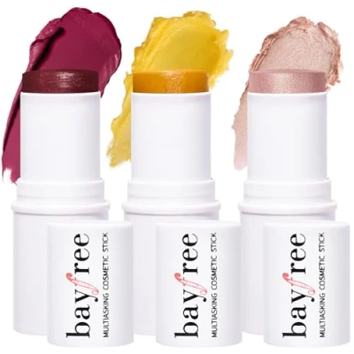 Image de KIMUSE 3 Pcs Multi Stick crème de contour, nuances avec Highlighter &amp; Bronzer Blush, ombre à éclaircissant, facile sculpter le visage pour toute la peau l&#039;eau Cheek, lèvres, yeux
