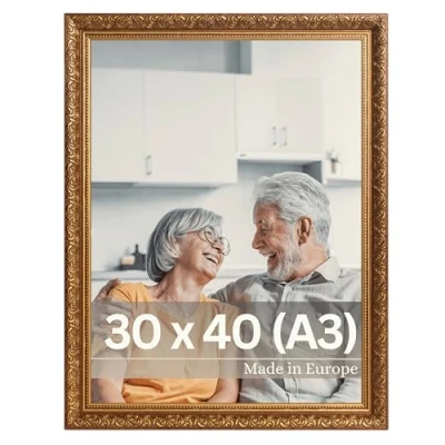 Image de Victor Cadre Photo Vintage Rubens en 30x40 cm (A3) Marron Or Baguette: 30x20mm Verre Véritable Baroque A3