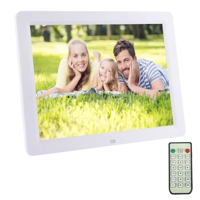 Image de Cadre Photo Numérique 12 pouces LCD SD USB MP3 Vidéos Blanc YONIS Neuf