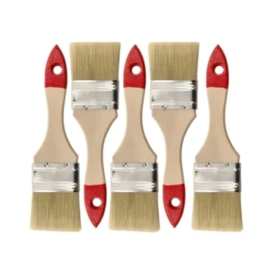 Image de HARDY WORKING TOOLS M7 Set de pinceaux plats 5 pièces, Largeur 2 pouce à peindre avec manche en bois, pinceau peinture 5PCS, série *30*, A0200 300520
