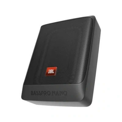 Image de JBL BassPro Nano Ultra Compact Subwoofer voiture actif sous siège 6&quot;x8&quot; de Harman Kardon caisson basse amplifié le 200 Watt, Noir