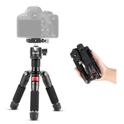 Image de NEEWER Mini Trépied pour Appareil Photo avec Rotule à 360 en Alliage d&#039;Aluminium 20&quot;/50cm 1/4&quot; Plaque Rapide de Type Arca,Trépied Voyage Bureau Portable Caméscope DSLR, Charge Max:11lb/5kg